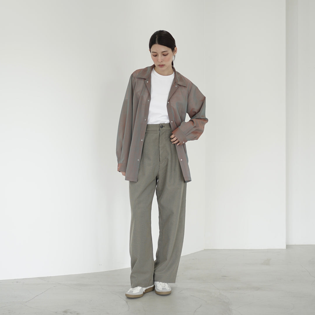 Sheer wool voile simple shirt / ice gray – itochi 公式オンラインストア