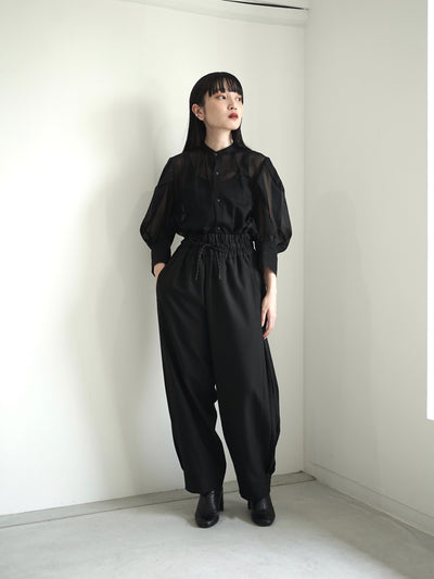Polyester Linon pleated track pants