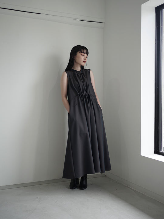 Wool & Kid mohair Tropical gathered sleeveless dress