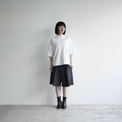 [Coming soon] Suvin cotton smooth mock neck half sleeves pullover shirt