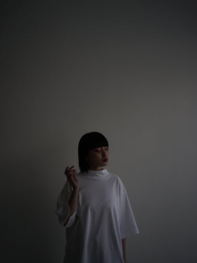 Suvin cotton smooth mock neck half sleeves pullover shirt