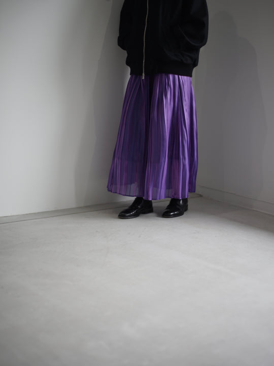 Pre-order] Aurora cloth double side pleated skirt / space purple