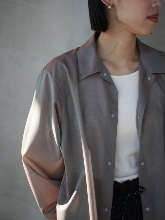 itochi Sheer wool voile shirt サイズ1 Sheer wool voile simple shirt / sax × orange – itochi 公式