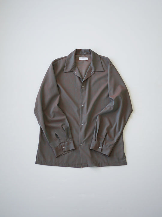 Sheer wool voile simple shirt / sax × orange – itochi 公式
