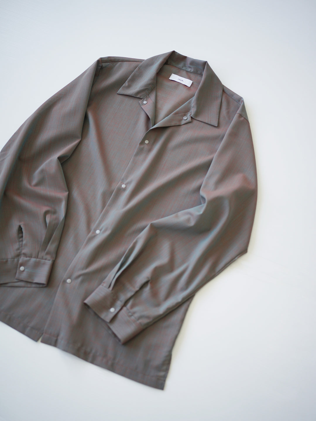 Sheer wool voile simple shirt / sax × orange – itochi 公式