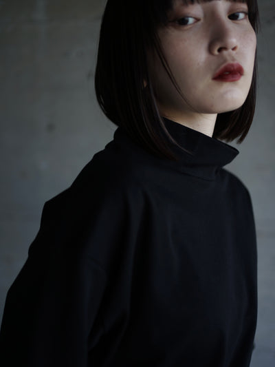 Suvin cotton smooth mock neck half sleeves pullover shirt
