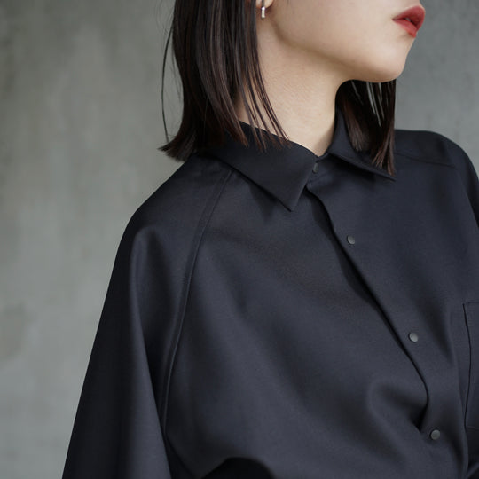 itochi　尾州　ウール　ラグランハーフスリーブシャツ wool raglan sleeve shirt – itochi 公式オンラインストア