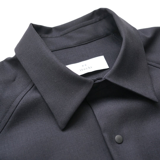 itochi　尾州　ウール　ラグランハーフスリーブシャツ wool raglan sleeve shirt – itochi 公式オンラインストア