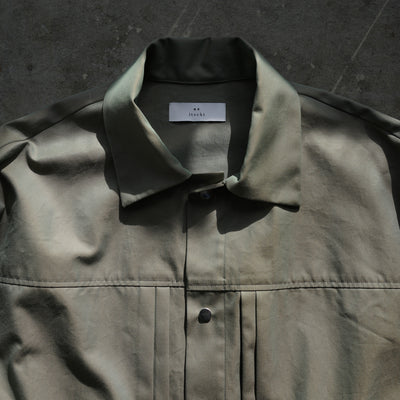 70/2 Cotton Iridescent Gabardine Pleated Jacket