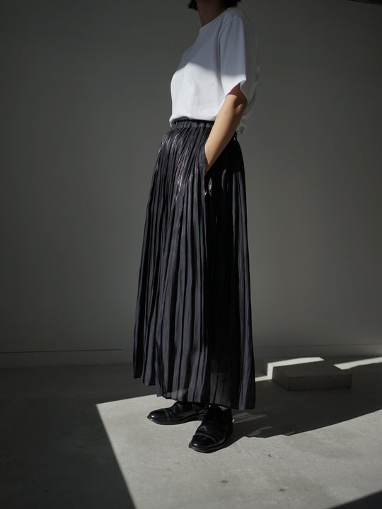 Pre-order] Aurora cloth double side pleated skirt / black – itochi