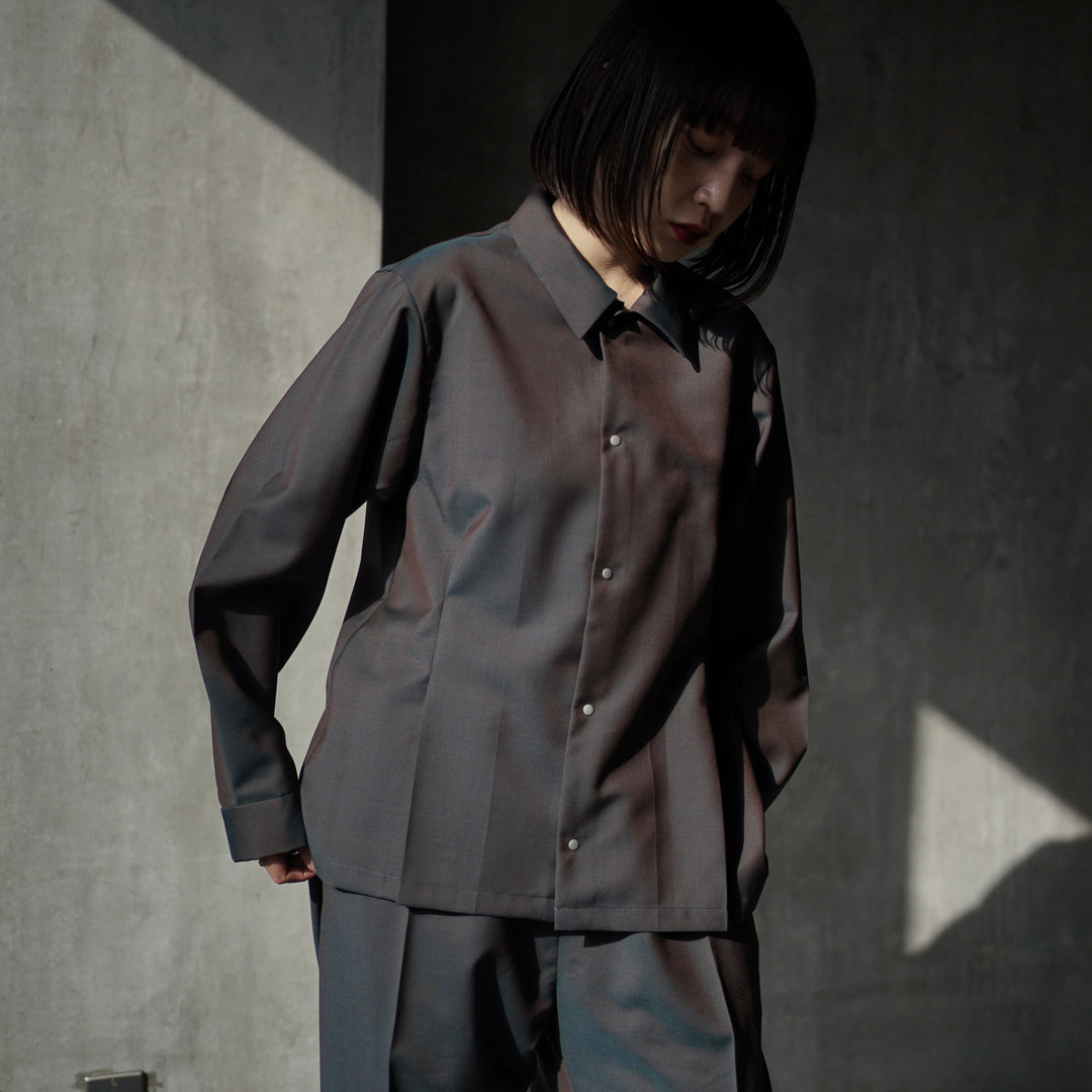 Wool & Kid mohair Tropical tuck shirt – itochi Online store
