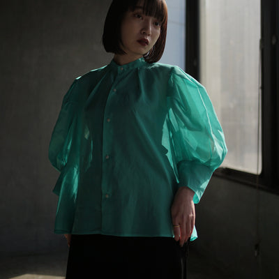 100/2 cotton organdy transparent blouse