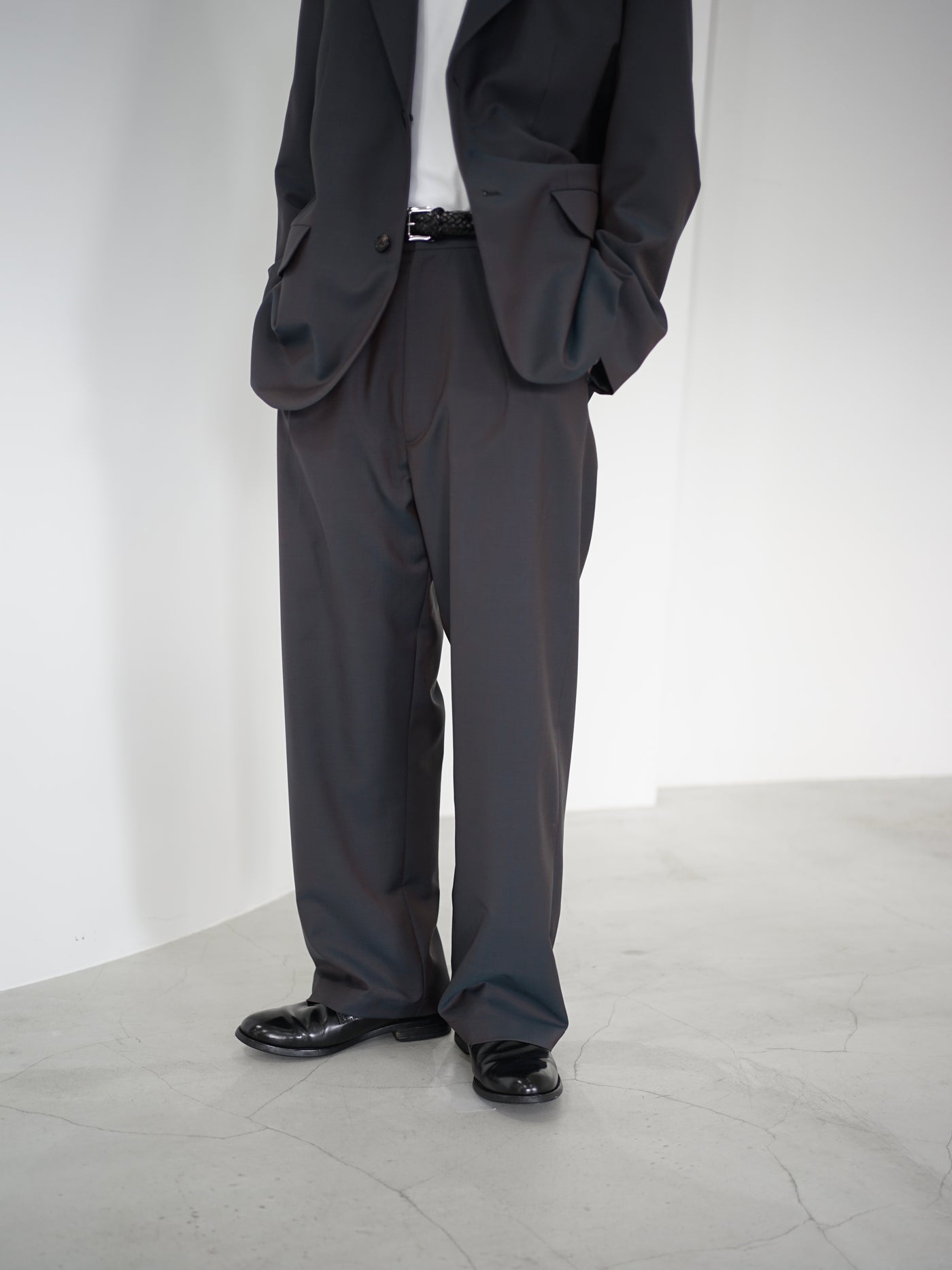 Wool & Kid mohair Tropical tuck slacks