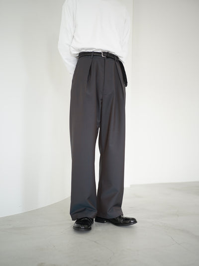 Wool & Kid mohair Tropical tuck slacks