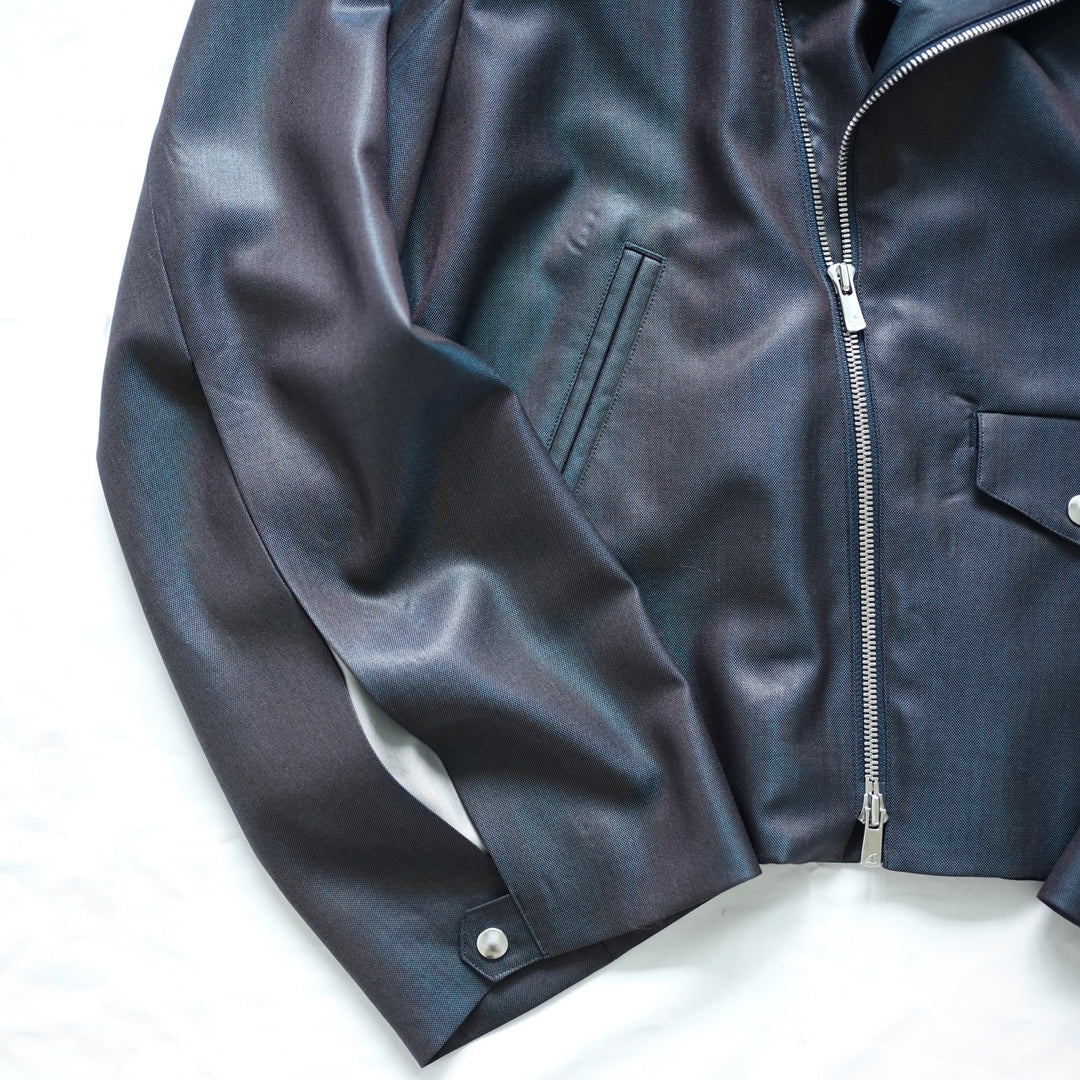 shuttle loom fabric slit sleeves riders jacket / mens – itochi Online store