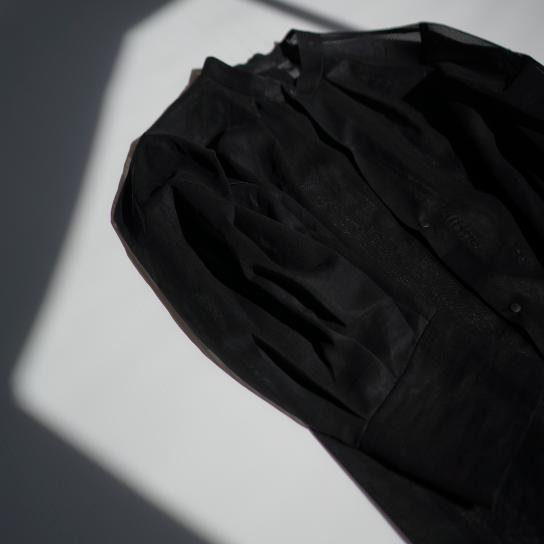 ITOCHI (イトチ) 100/2 cotton organdy transparent blouse Black (パフスリーブブラウス) itSH14-20 ITOCHI (イトチ) 100/2 cotton organdy transparent blouse