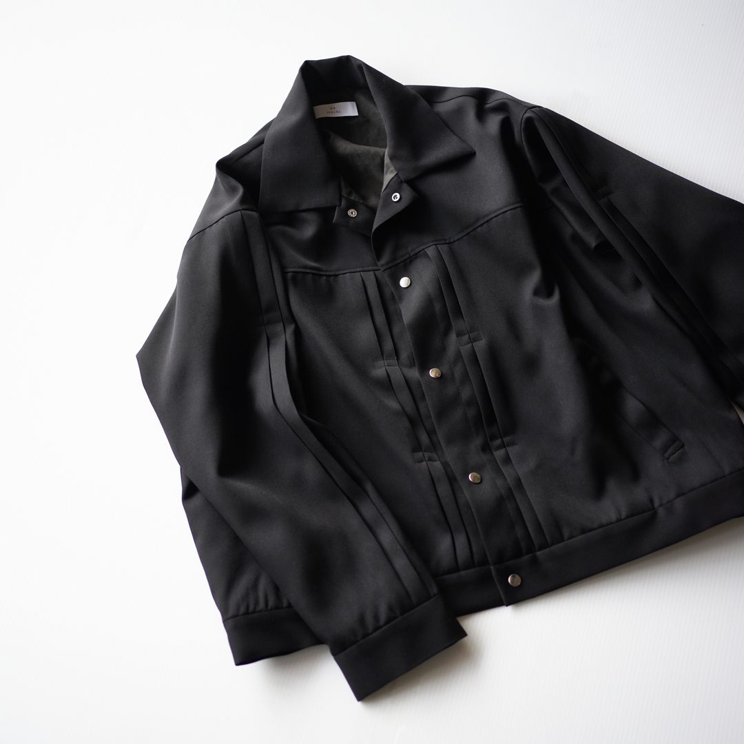 High density wool gabardine pleated jacket – itochi 公式