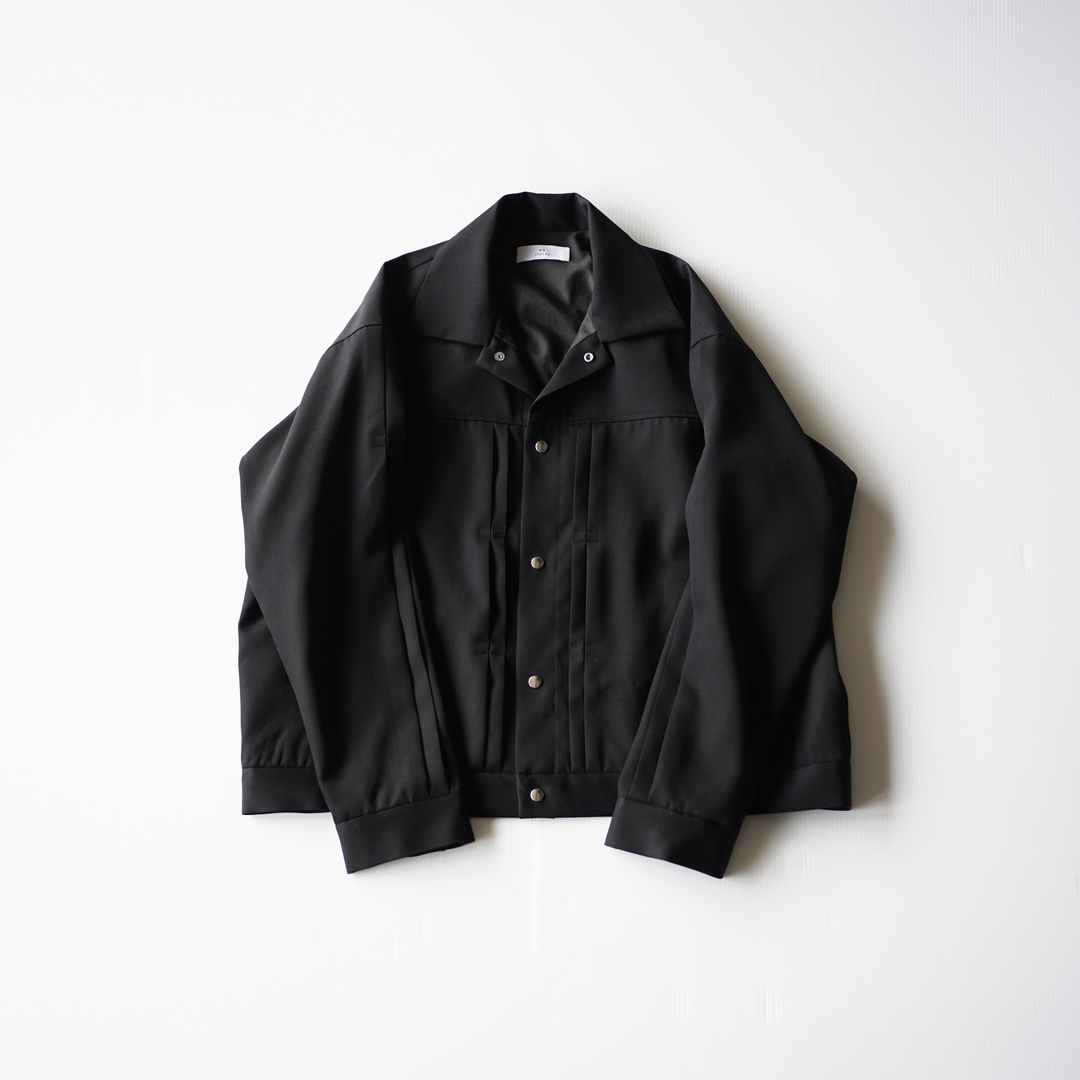 High density wool gabardine pleated jacket – itochi Online store