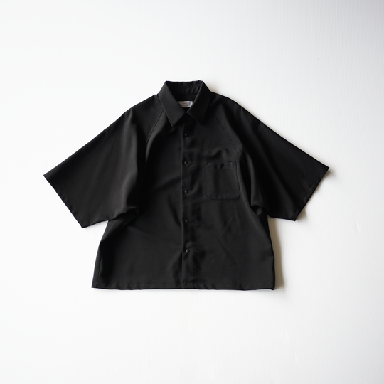 Wool & Kid mohair Tropical raglan half sleeve shirt [solid type