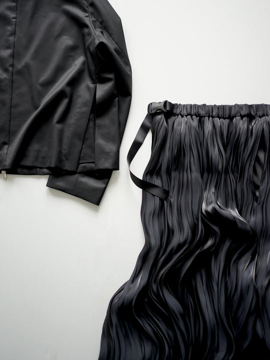 Pre-order] Aurora cloth double side pleated skirt / black – itochi