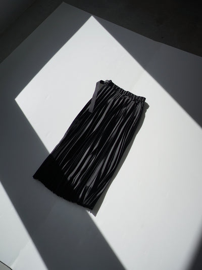 [Pre-order] Polyester twill half way accordion pleated skirt