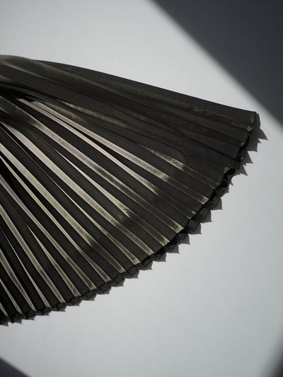 [Pre-order] Polyester twill half way accordion pleated skirt