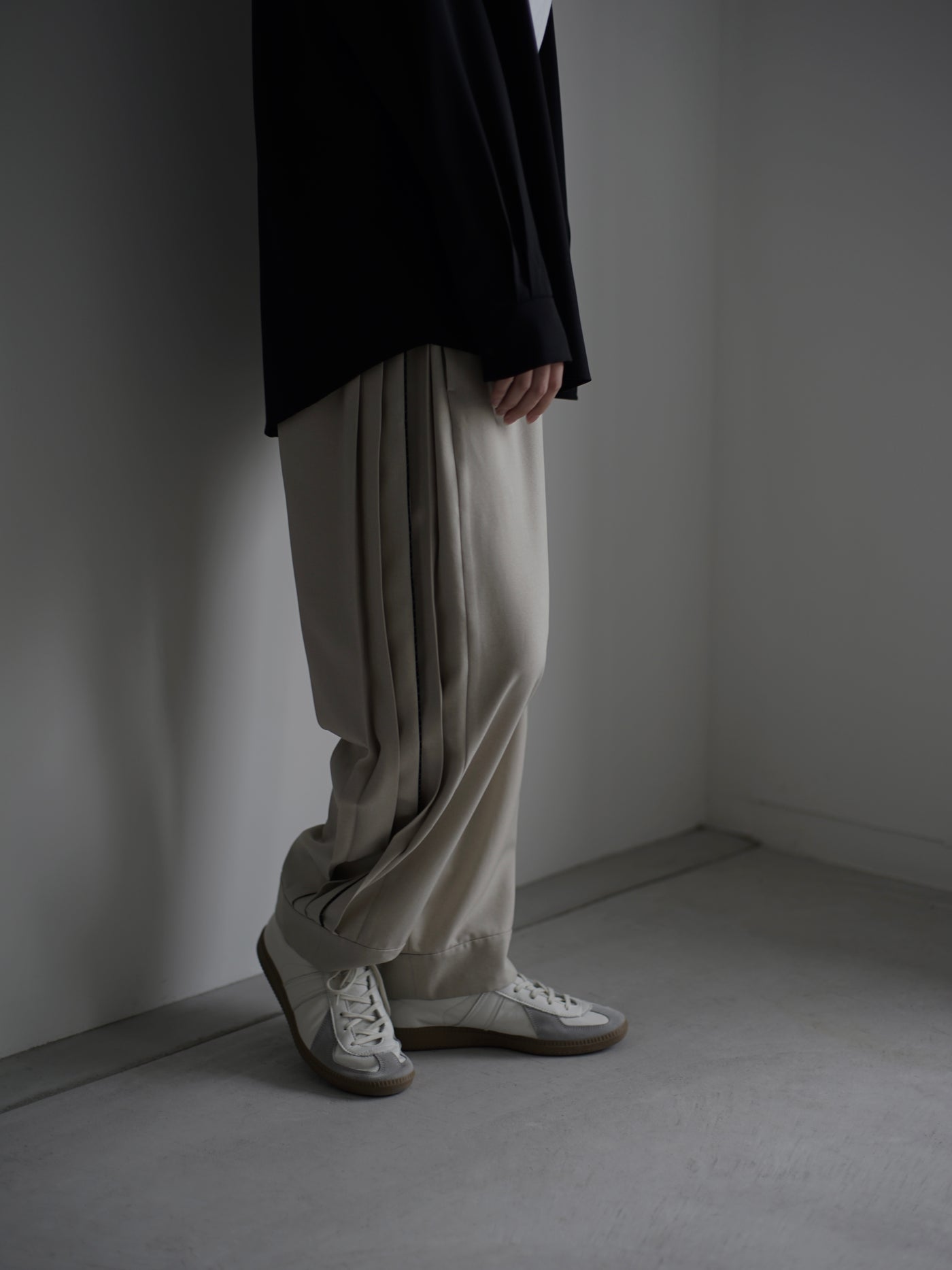 Polyester Linon pleated track pants