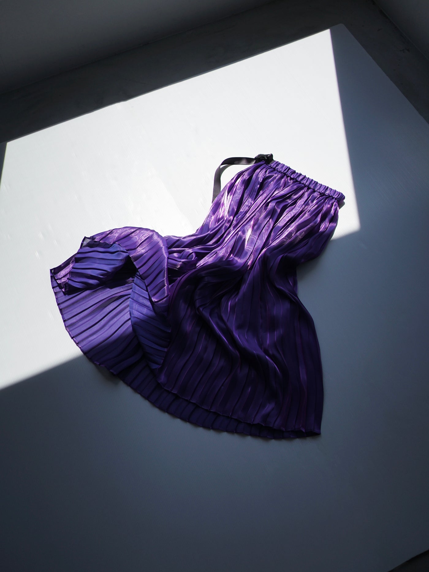 [Pre-order] Aurora cloth double side pleated skirt / space purple