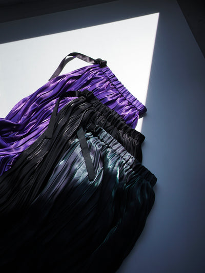 [Pre-order] Aurora cloth double side pleated skirt / space purple