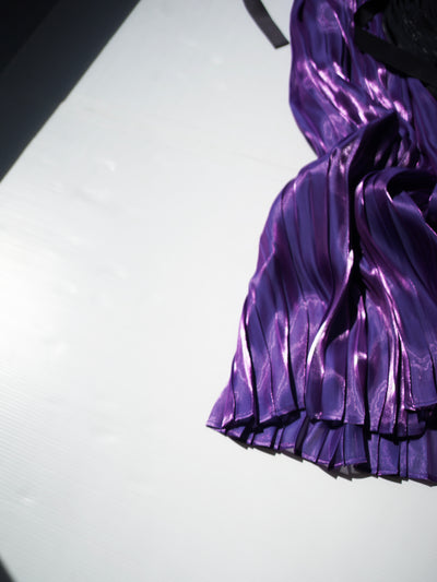 [Pre-order] Aurora cloth double side pleated skirt / space purple