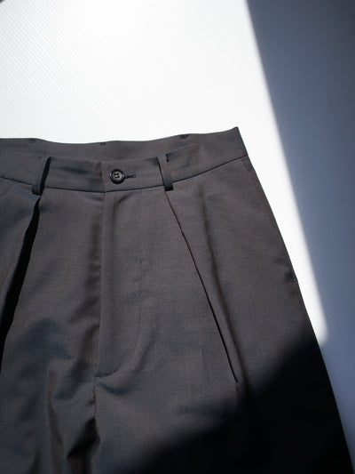 Wool & Kid mohair Tropical tuck slacks