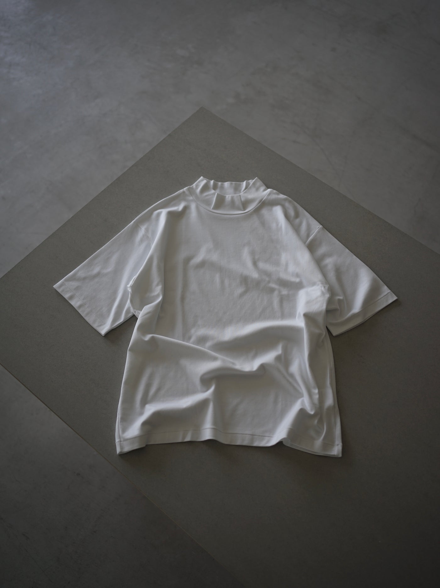 Suvin cotton smooth mock neck half sleeves pullover shirt