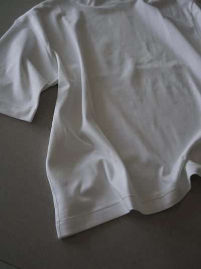 Suvin cotton smooth mock neck half sleeves pullover shirt