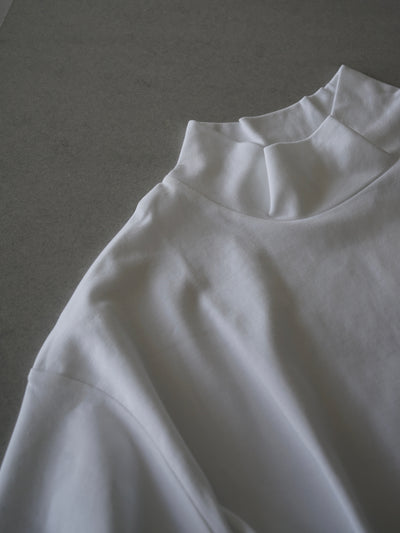 Suvin cotton smooth mock neck half sleeves pullover shirt