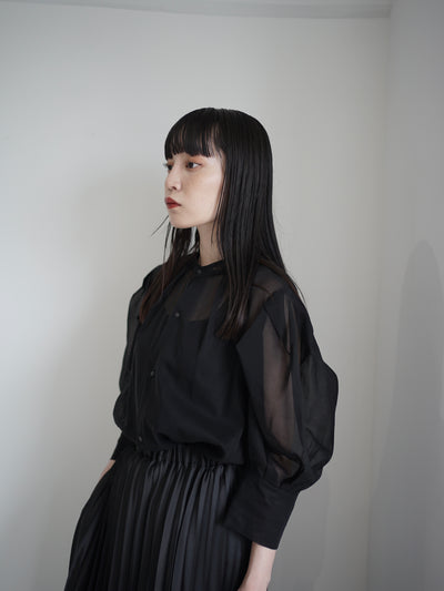 100/2 cotton organdy transparent blouse