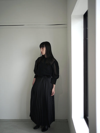 Polyester twill half way accordion pleated skirt
