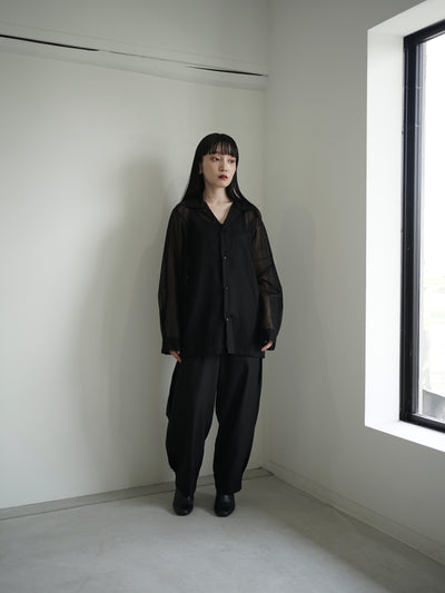 100/2 cotton organdy simple shirt