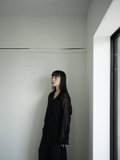 100/2 cotton organdy simple shirt