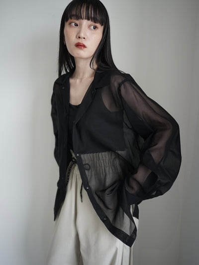 100/2 cotton organdy simple shirt