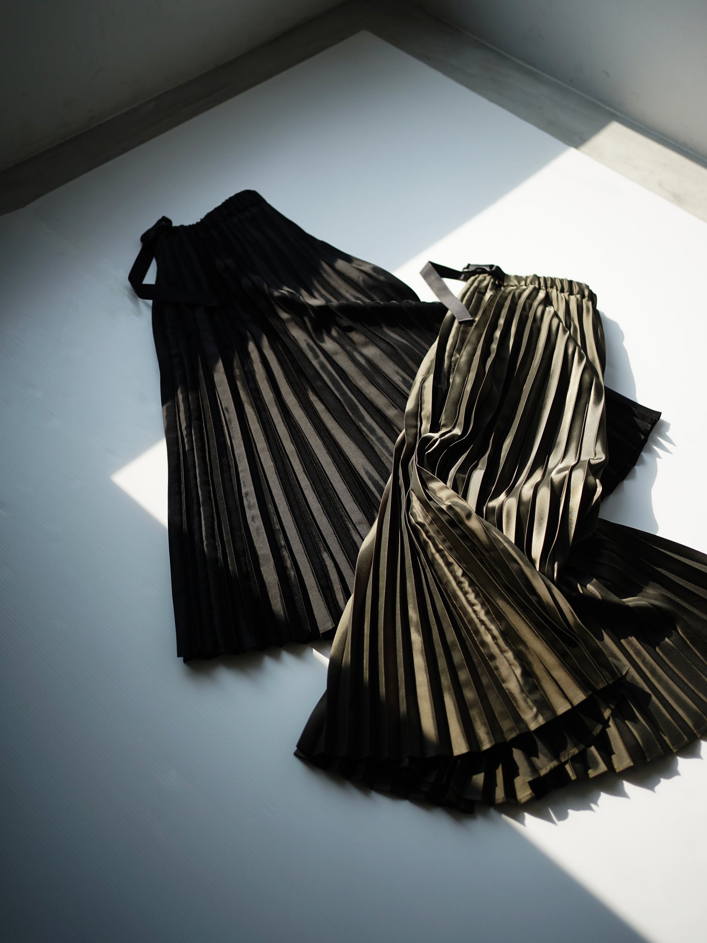 Polyester twill half way accordion pleated skirt