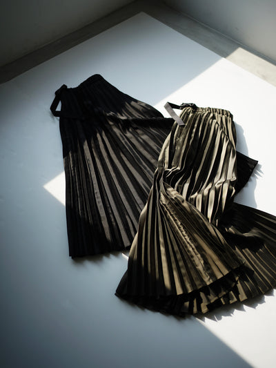 Polyester twill half way accordion pleated skirt