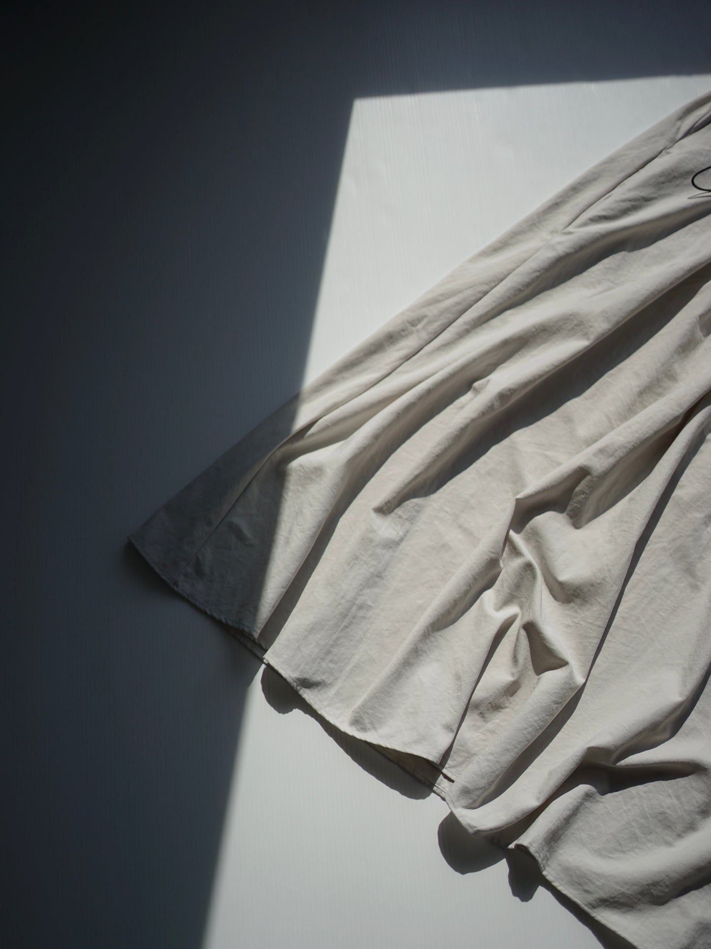 Nylon twill gathered sleeveless dress