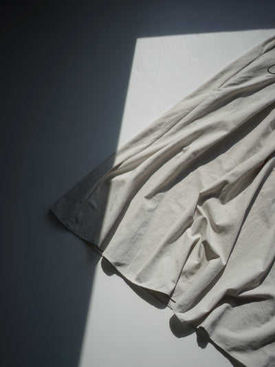 Nylon twill gathered sleeveless dress