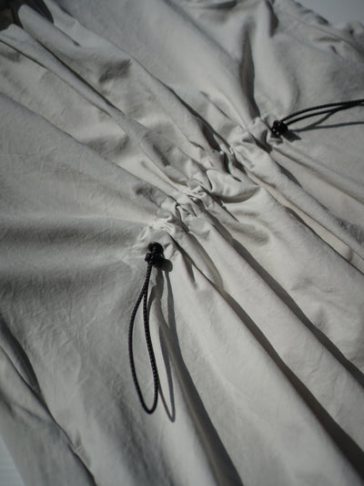 Nylon twill gathered sleeveless dress