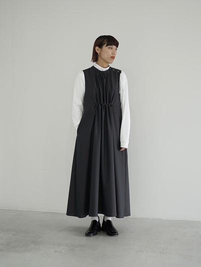 Wool & Kid mohair Tropical gathered sleeveless dress