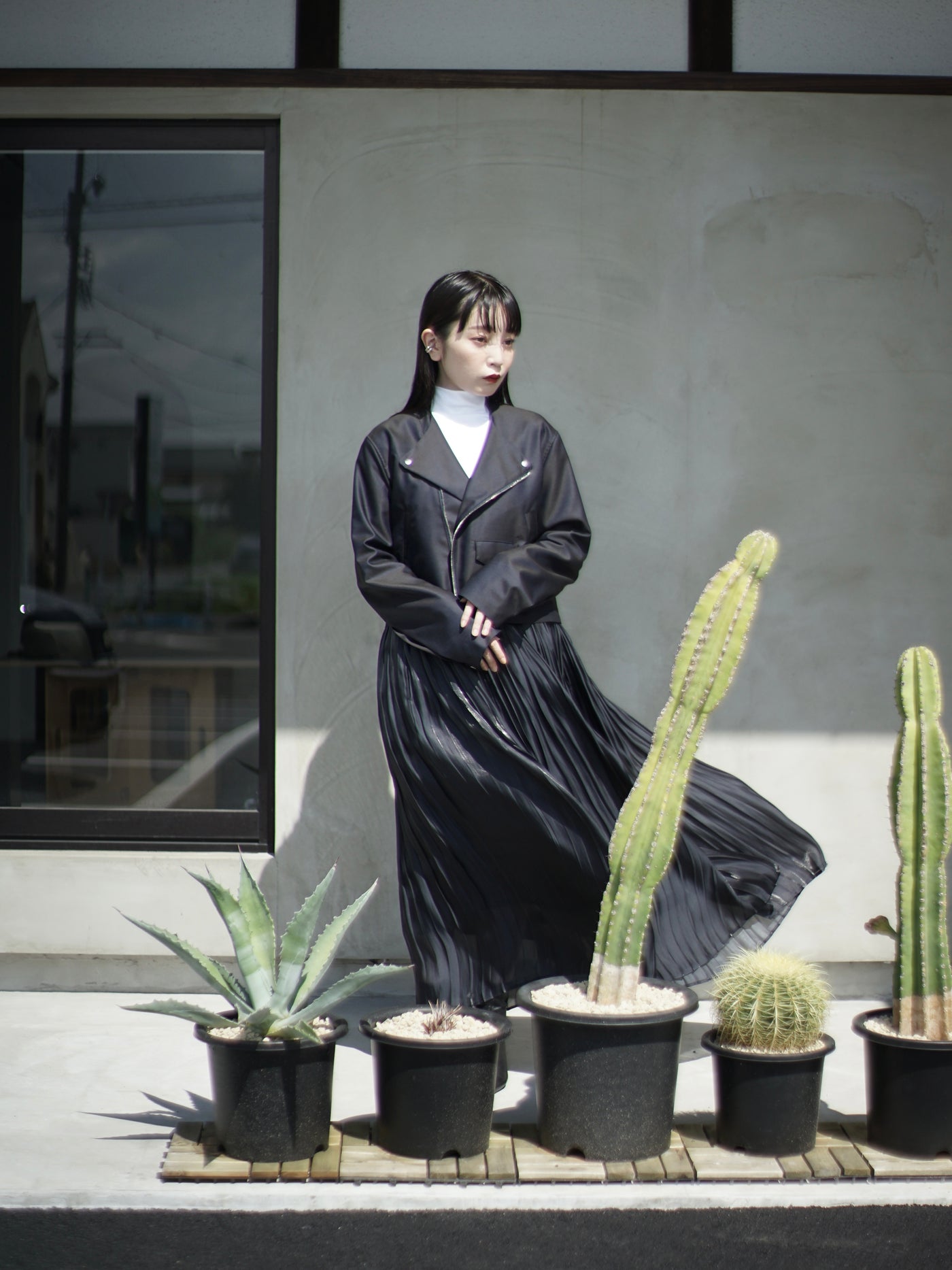 Wool & silk double breasted riders jacket / size1