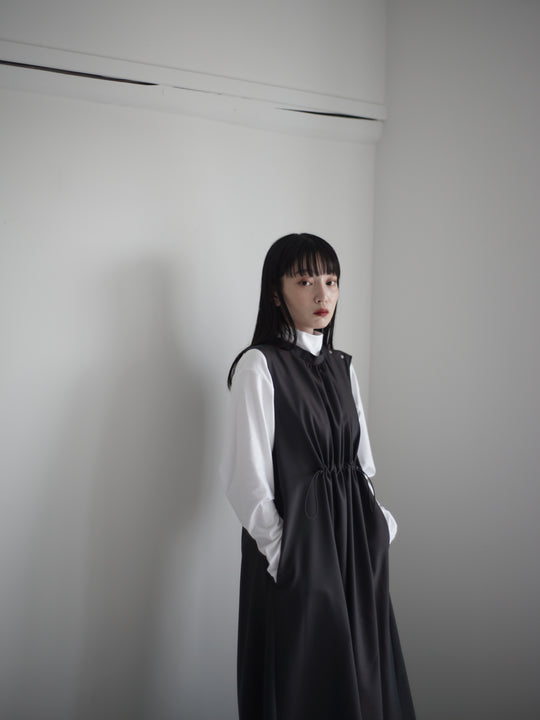 Wool & Kid mohair Tropical gathered sleeveless dress – itochi 公式