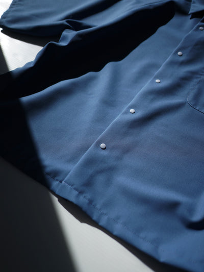 wool typewriter cloth raglan half sleeve shirt