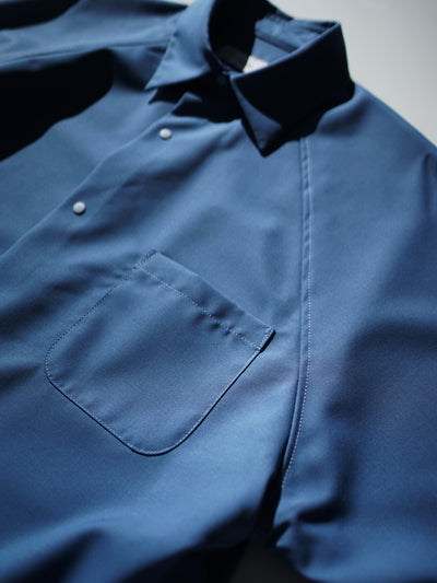 wool typewriter cloth raglan half sleeve shirt