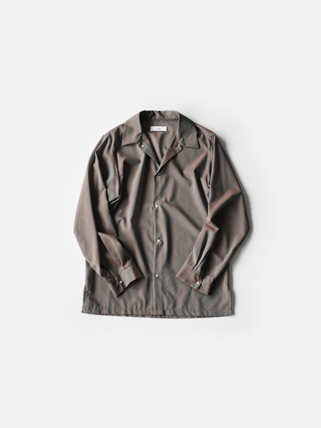 Pre-order] Sheer wool voile simple shirt / sax × orange – itochi